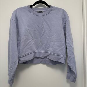 ZARA Purple Cropped Sweatshirt
